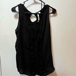 LC Lauren Conrad Black Sleeveless Tank Top with Keyhole Detail
